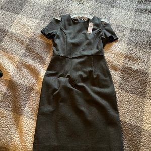 Cutout short sleeved knee length dress